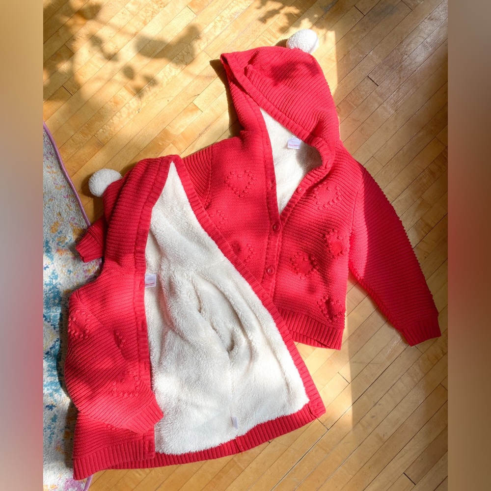 Hanna Andersson Red Fleece-Lined Hooded Sweater / Size 5